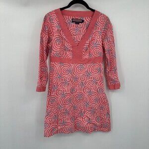 Vineyard Vines Womens Dress 0 Pink Nautical V Neck Preppy Cotton Lightweight
